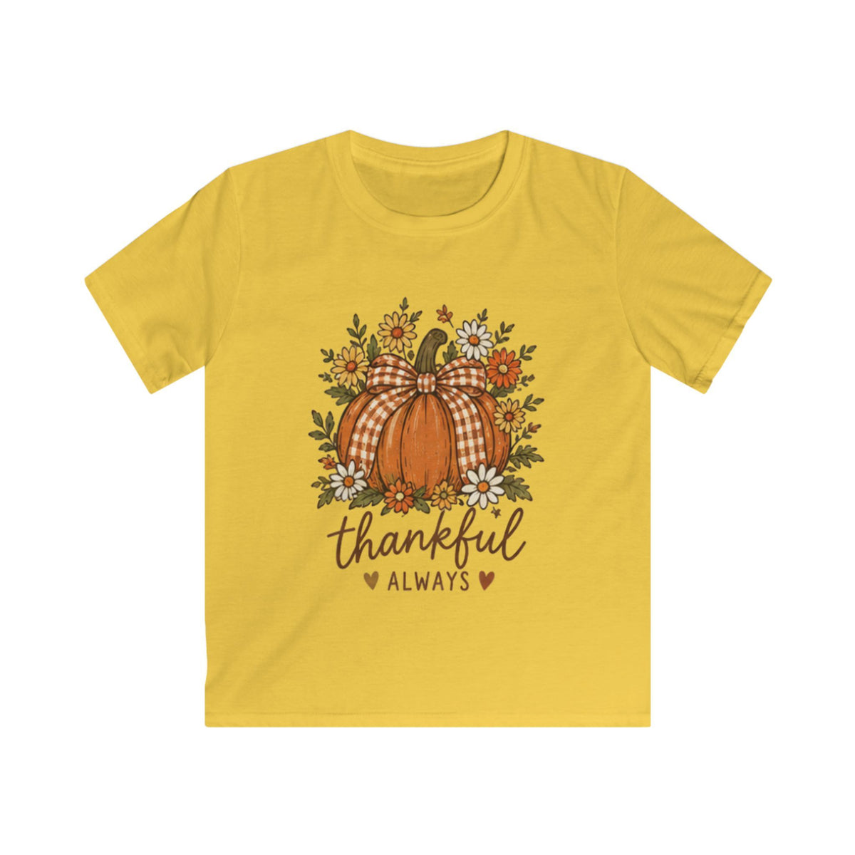 KIDS Thankful Always Pumpkin Tee – Thanksgiving Shirt