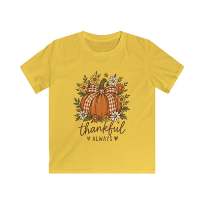 KIDS Thankful Always Pumpkin Tee – Thanksgiving Shirt