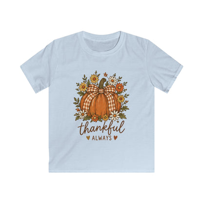 KIDS Thankful Always Pumpkin Tee – Thanksgiving Shirt