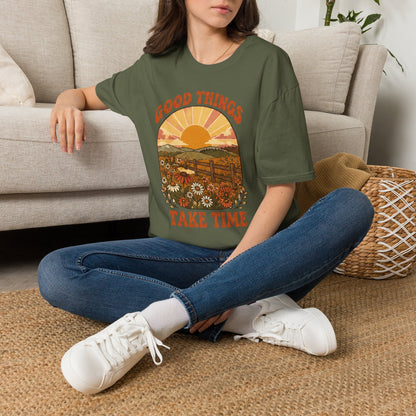 Retro Good Things Take Time T-Shirt