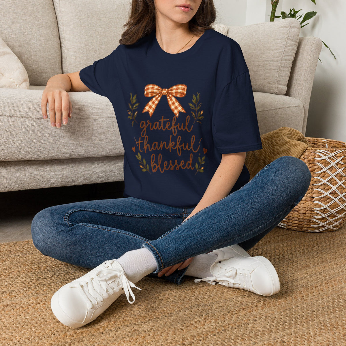 Grateful Thankful Blessed Thanksgiving T-Shirt
