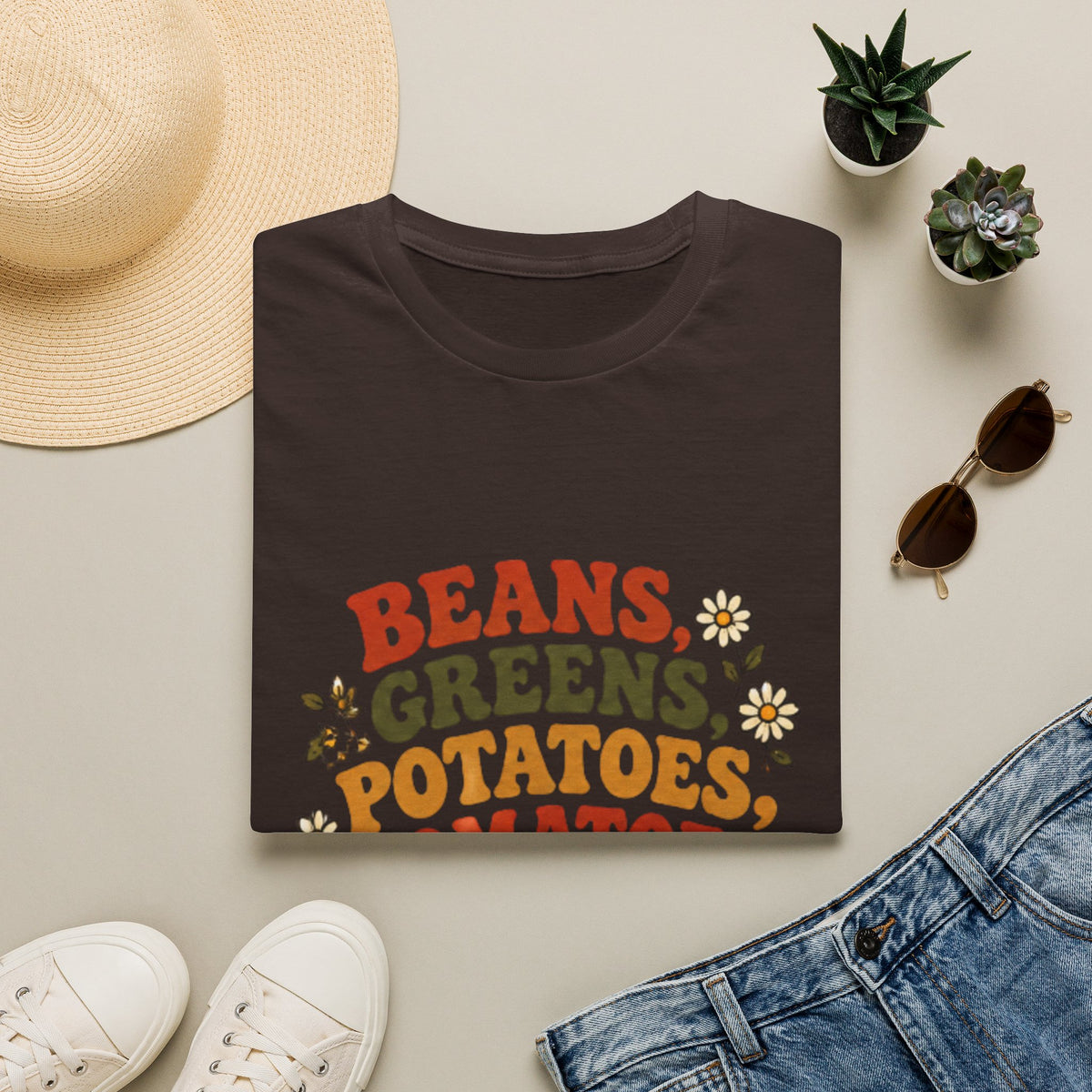 Beans Greens Potatoes Tomatoes Garden T-Shirt