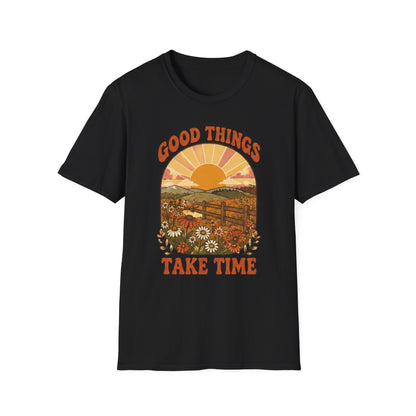 Retro Good Things Take Time T-Shirt