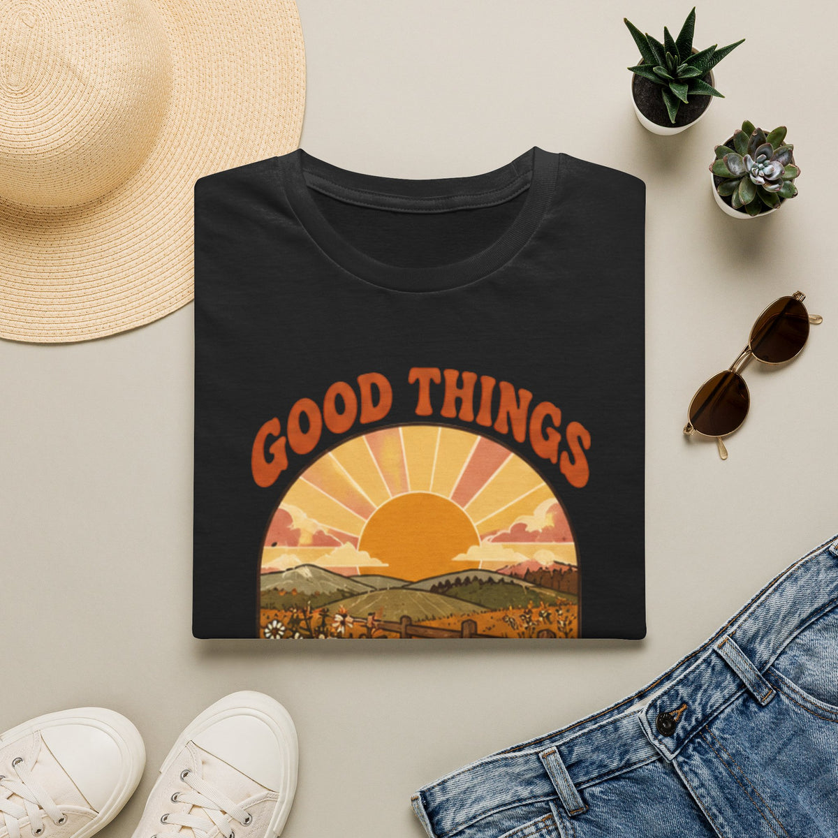 Retro Good Things Take Time T-Shirt