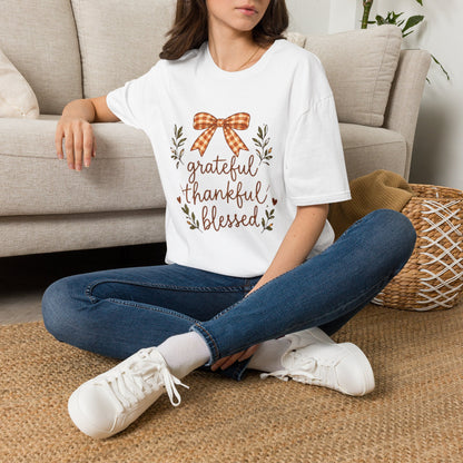 Grateful Thankful Blessed Thanksgiving T-Shirt