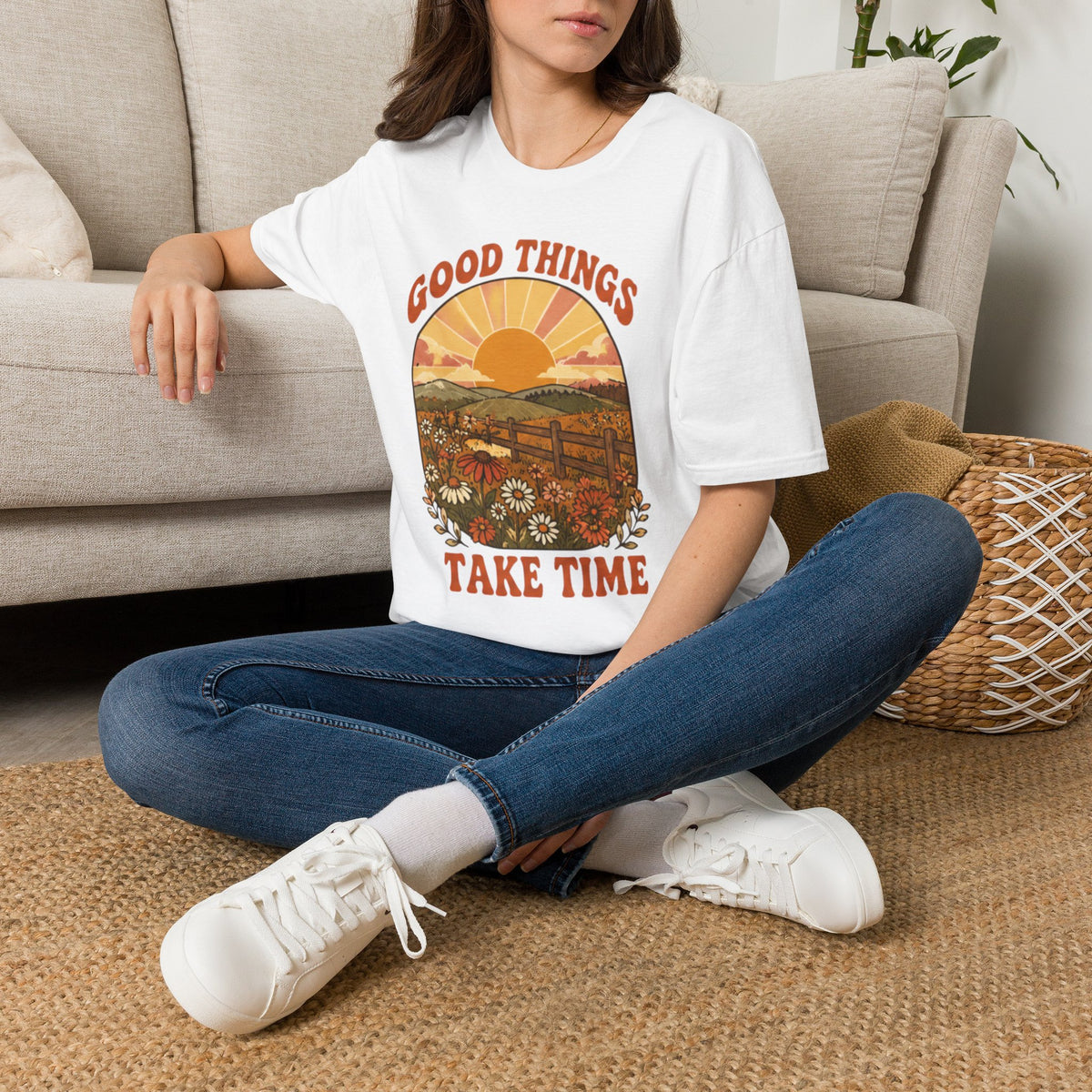 Retro Good Things Take Time T-Shirt