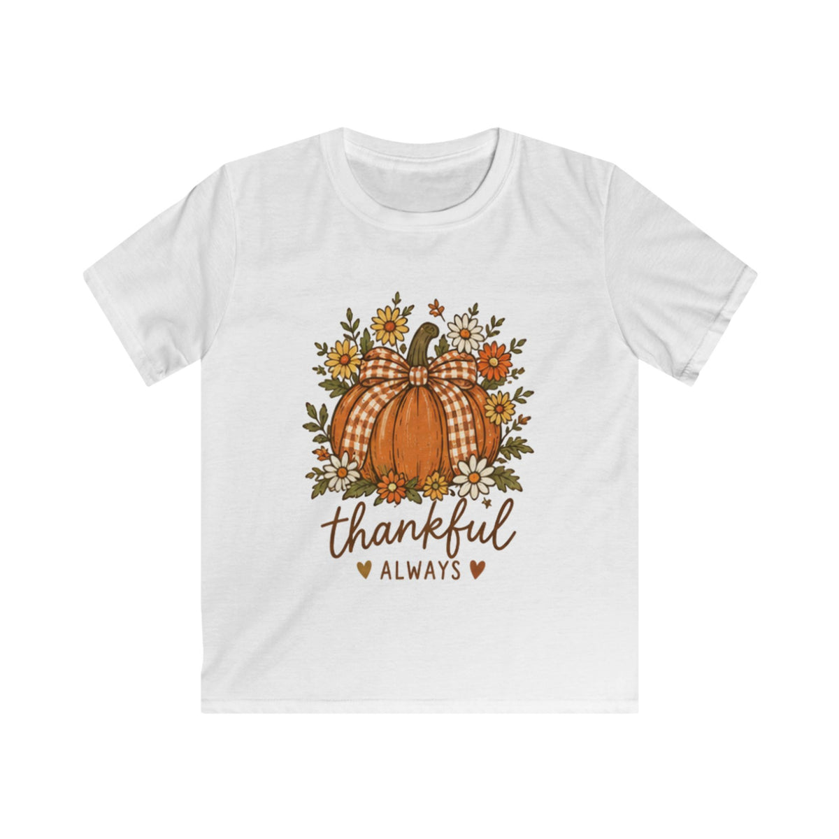 KIDS Thankful Always Pumpkin Tee – Thanksgiving Shirt
