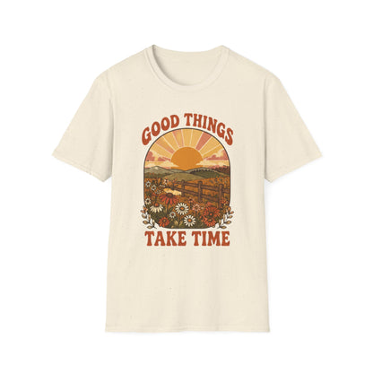 Retro Good Things Take Time T-Shirt