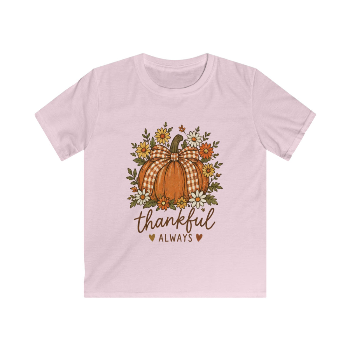 KIDS Thankful Always Pumpkin Tee – Thanksgiving Shirt