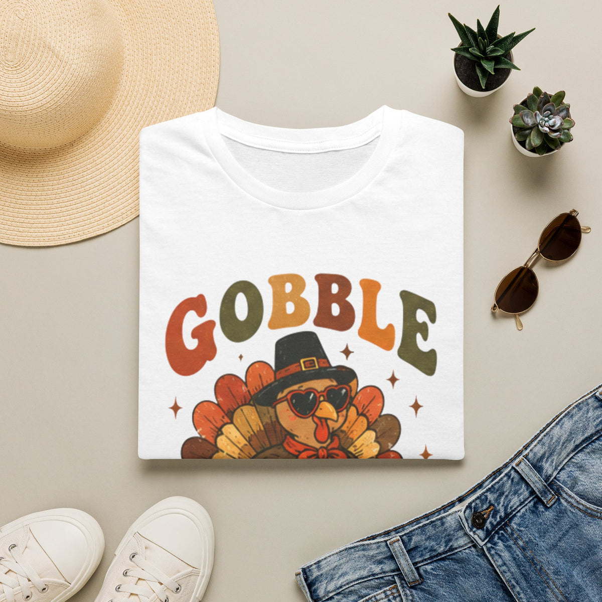 Gobble ’Til You Wobble Turkey Thanksgiving T-Shirt